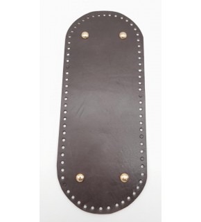 Çanta Aksesuar Gerçek Deri Koyu Kahve 30X12 cm Oval Light Gold Metalli Çanta Tabanı