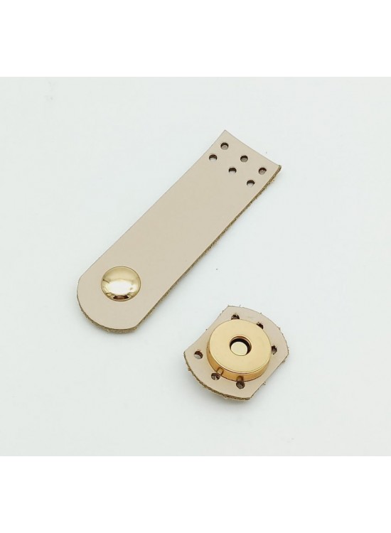 Çanta Aksesuar Gerçek Deri Krem Renk Mini Kapak 8X2,3 Cm Light Gold Metalli