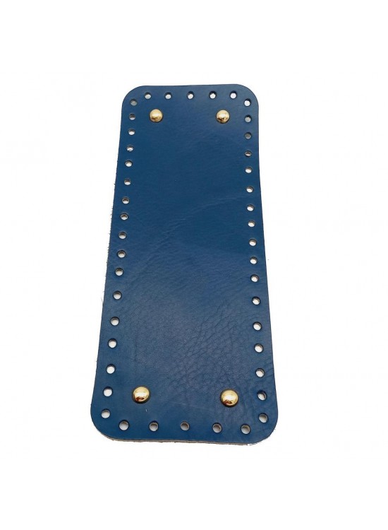 Çanta Aksesuar Gerçek Deri Lacivert 30X12 cm Dikdörtgen Light Gold Metalli Çanta Tabanı