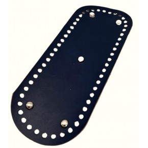 Çanta Aksesuar Gerçek Deri Lacivert 30X12 cm Oval Gümüş Metalli Çanta Tabanı