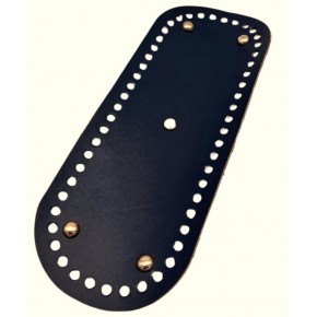 Çanta Aksesuar Gerçek Deri Lacivert 30X12 cm Oval Light Gold Metalli Çanta Tabanı