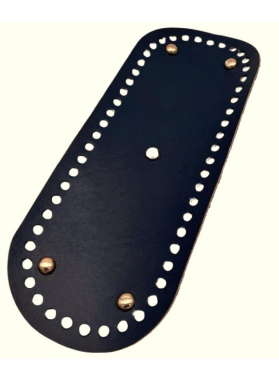 Çanta Aksesuar Gerçek Deri Lacivert 30X12 cm Oval Light Gold Metalli Çanta Tabanı