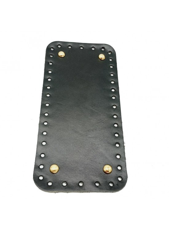 Çanta Aksesuar Gerçek Deri Siyah 25X12 cm Dikdörtgen Light Gold Metalli Çanta Tabanı
