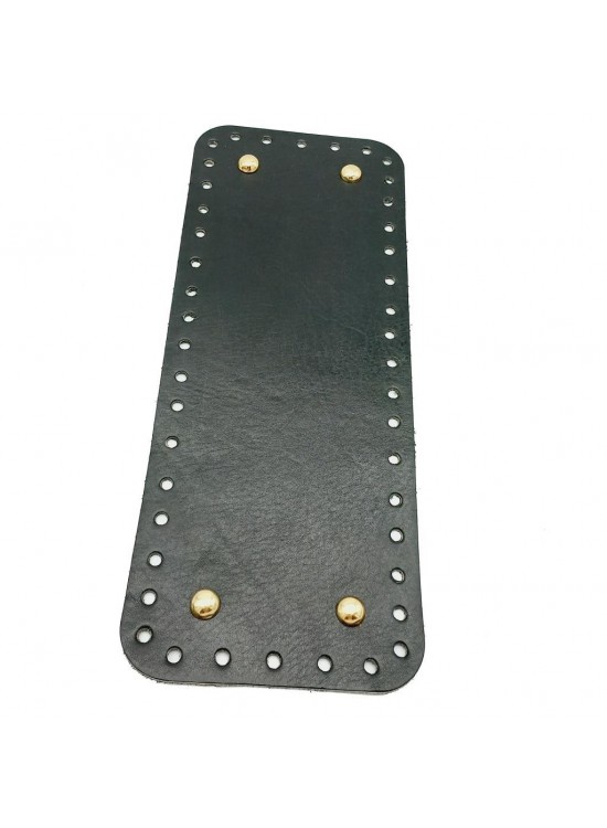 Çanta Aksesuar Gerçek Deri Siyah 30X12 cm Dikdörtgen Light Gold Metalli Çanta Tabanı
