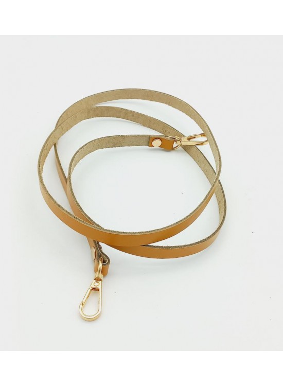 Çanta Aksesuar Gerçek Deri Spagetti Model Hardal Light Gold Metal Çanta Sapı