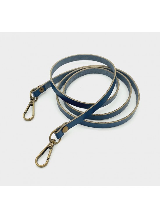Çanta Aksesuar Gerçek Deri Spagetti Model Lacivert Antik Metal Çanta Sapı