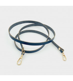 Çanta Aksesuar Gerçek Deri Spagetti Model Lacivert Light Gold Metal Çanta Sapı