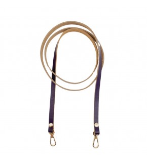 Çanta Aksesuar Gerçek Deri Spagetti Model Mor Renk Light Gold Metal Çanta Sapı