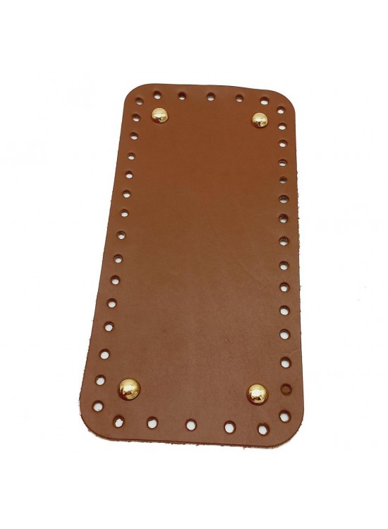 Çanta Aksesuar Gerçek Deri Sütlü Kahve 25X12 cm Dikdörtgen Light Gold Metalli Çanta Tabanı
