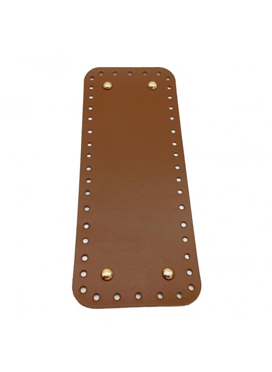 Çanta Aksesuar Gerçek Deri Sütlü Kahve 30X12 cm Dikdörtgen Light Gold Metalli Çanta Tabanı