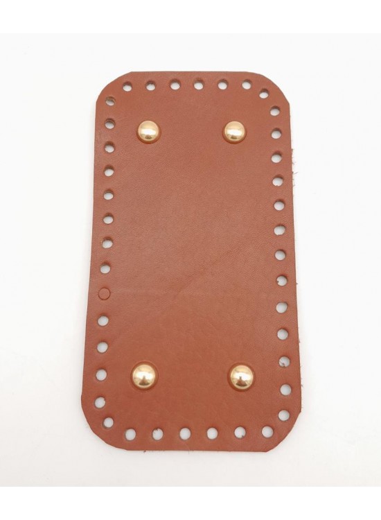 Çanta Aksesuar Gerçek Deri Taba 15X8 cm Dikdörtgen Light Gold Metalli Çanta Tabanı