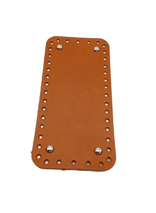 Çanta Aksesuar Gerçek Deri Taba 25X12 cm Dikdörtgen Gümüş Metalli Çanta Tabanı