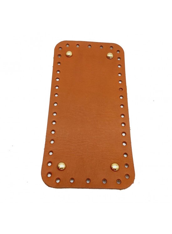 Çanta Aksesuar Gerçek Deri Taba 25X12 cm Dikdörtgen Light Gold Metalli Çanta Tabanı