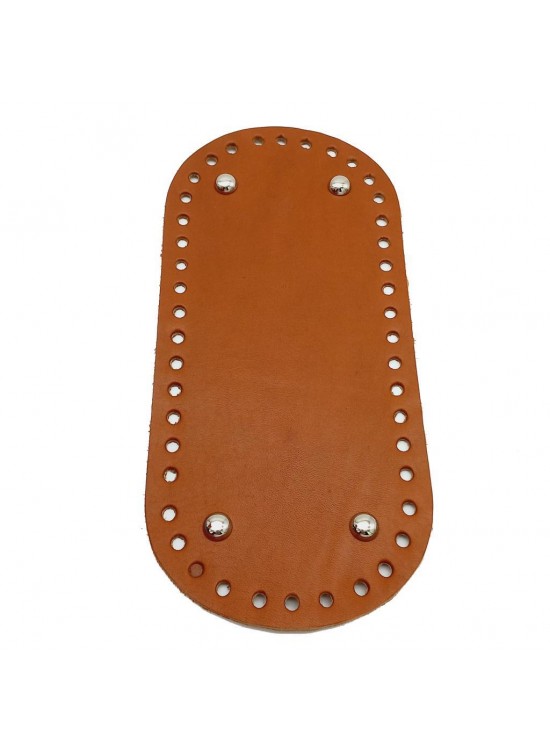 Çanta Aksesuar Gerçek Deri Taba 25X12 cm Oval Gümüş Metalli Çanta Tabanı
