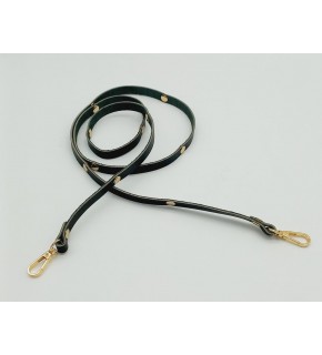 Çanta Aksesuar Gerçek Deri Troklu Spagetti Model Siyah Light Gold Metal Çanta Sapı