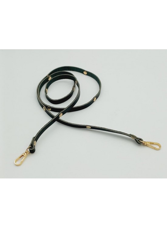 Çanta Aksesuar Gerçek Deri Troklu Spagetti Model Siyah Light Gold Metal Çanta Sapı