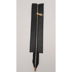 Çanta Aksesuar Gerçek Derili 28 Cm Siyah Renk Fermuar Light Gold Metalli