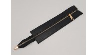 Çanta Aksesuar Gerçek Derili 28 Cm Siyah Renk Fermuar Light Gold Metalli