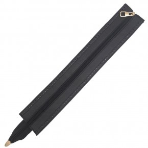 Çanta Aksesuar Gerçek Derili 40 cm Siyah Renk Fermuar Light Gold Metalli