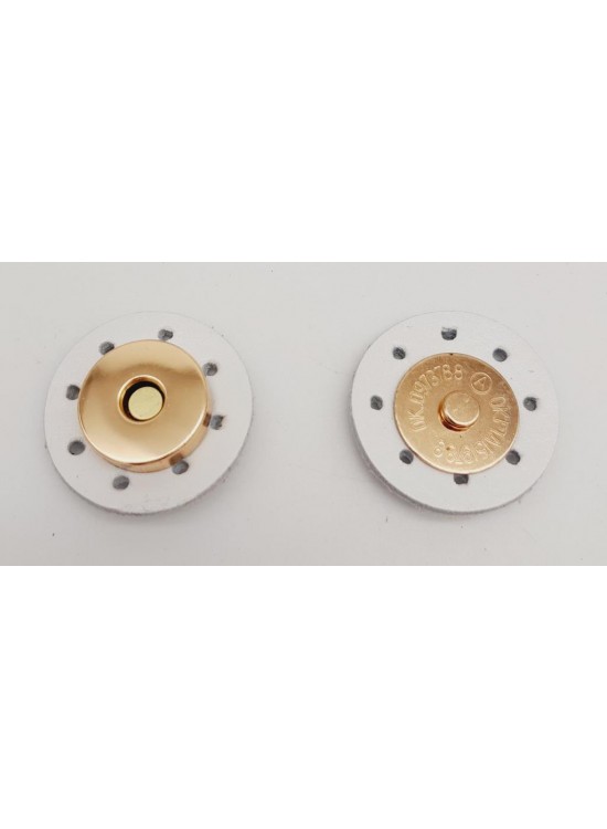 Çanta Aksesuar Gerçek Derili Mıknatıslı Çıtçıt Beyaz Light Gold Metalli