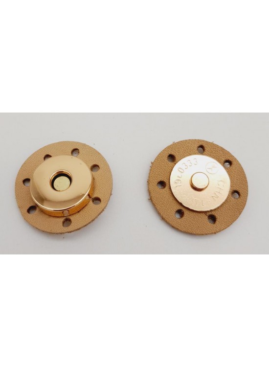 Çanta Aksesuar Gerçek Derili Mıknatıslı Çıtçıt Ham Doğal Renk Light Gold Metalli