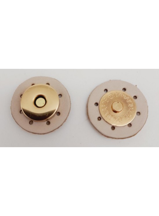 Çanta Aksesuar Gerçek Derili Mıknatıslı Çıtçıt Krem Light Gold Metalli