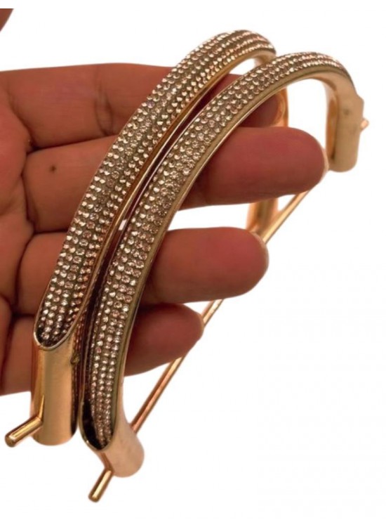 Çanta Aksesuar Gold Taşlı  Üveyik Model Metal Çanta Sapı