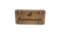 Çanta Aksesuar Handmade Yazılı Metal Etiket 3.7x2 cm Plaka Süs Antik Renk