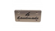 Çanta Aksesuar Handmade Yazılı Metal Etiket 3.7x2 cm Plaka Süs Gümüş Renk
