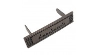 Çanta Aksesuar Handmade Yazılı Metal Etiket 4x1 cm Plaka Süs Füme Renk