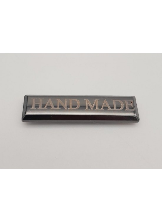 Çanta Aksesuar Handmade Yazılı Metal Etiket Plaka Süs Füme Renk