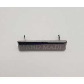 Çanta Aksesuar Handmade Yazılı Metal Etiket Plaka Süs Füme Renk