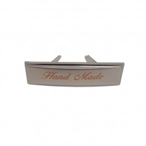 Çanta Aksesuar Handmade Yazılı Metal Etiket Plaka Süs Gümüş Renk