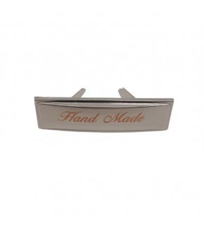 Çanta Aksesuar Handmade Yazılı Metal Etiket Plaka Süs Gümüş Renk