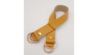 Çanta Aksesuar Hardal Gerçek Deri 37X2.3 Cm Çift Çanta Sapı Light Gold Metalli