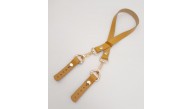 Çanta Aksesuar Hardal Renk 60x1.5 cm Gerçek Deri Çanta Sapı Light Gold Metalli