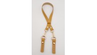 Çanta Aksesuar Hardal Renk 60x1.5 cm Gerçek Deri Çanta Sapı Light Gold Metalli