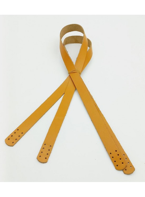 Çanta Aksesuar Hardal Renk Gerçek Deri 80X2 Cm Çift Sap