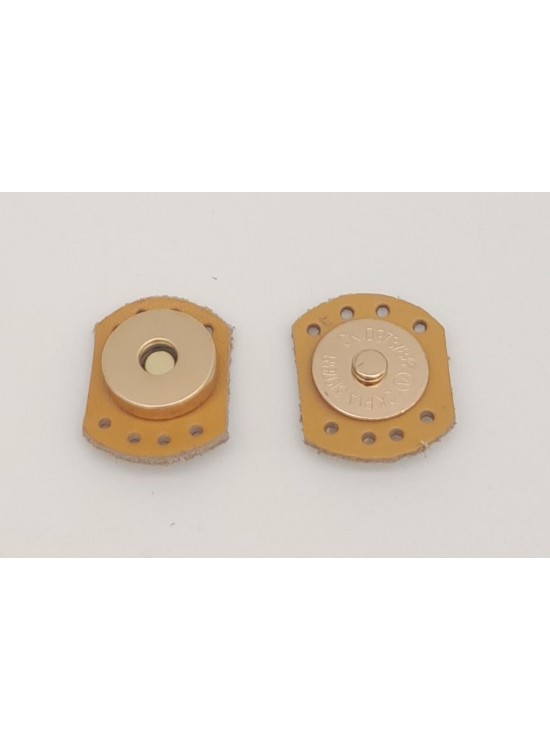 Çanta Aksesuar Hardal Renk Gerçek Derili Oval Kenar Mıknatıslı Çıtçıt Light Gold Metalli