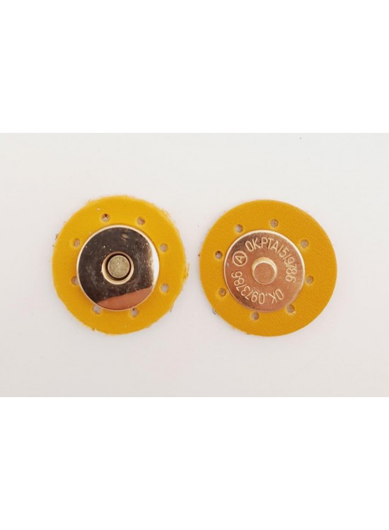 Çanta Aksesuar Hardal Sarı Suni Derili Mıknatıslı Çıtçıt Light Gold Metalli