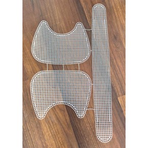 Çanta Aksesuar İkili Kedi Model  Beyaz Plastik Kanvas