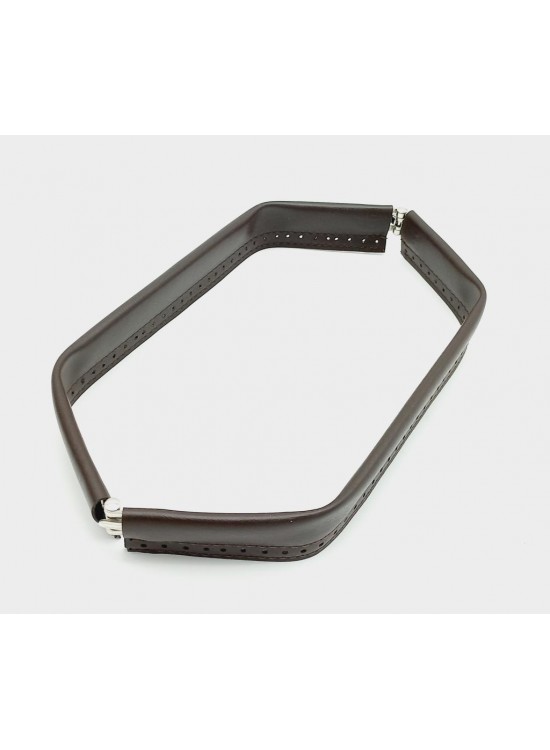 Çanta Aksesuar Kahverengi Derili Metal Çanta Ağzı 33 Cm
