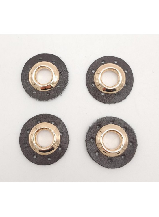 Çanta Aksesuar Kahverengi Gerçek Derili 4 lü Kuşgözü Light Gold