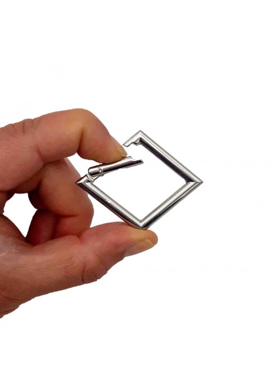 Çanta Aksesuar Kare Yaylı Halka 3.5 X 5.5 Cm Gümüş Renk