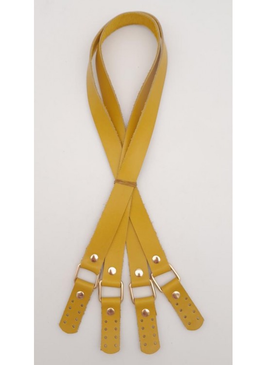 Çanta Aksesuar Karedört Model Gerçek Deri Limon Küfü Renk Çanta Sapı Light Gold Metal