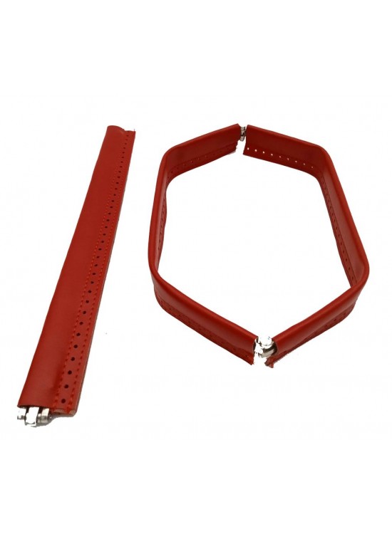 Çanta Aksesuar Kırmızı Renk Derili Metal Çanta Ağzı 30 Cm