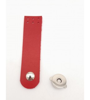 Çanta Aksesuar Kırmızı Renk Tek Kat Suni Deri Kapak 10.5x2.5 cm Gümüş Metal