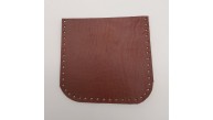 Çanta Aksesuar Kızıl Kahve Gerçek Deri 12x12 cm Oval Kenar Cep