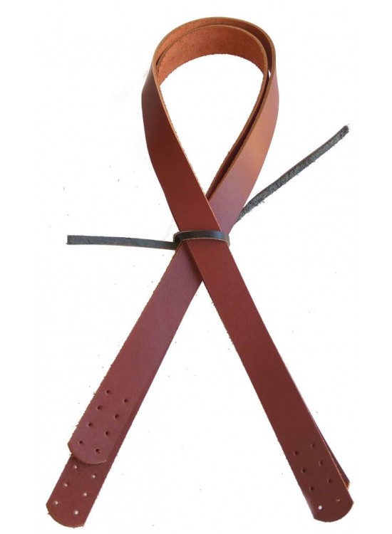 Çanta Aksesuar Kızıl Kahve Renk Gerçek Deri 70X2.3 Cm Çift Sap