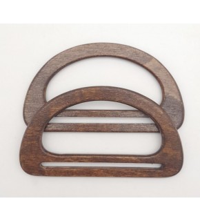 Çanta Aksesuar Köprülü D Model 8.5x15 cm Koyu Ahşap Renk Ahşap Çanta Sapı